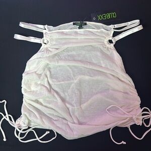 Dolls Kills Club Exx Sungazer Ruched Mini Skirt White XL